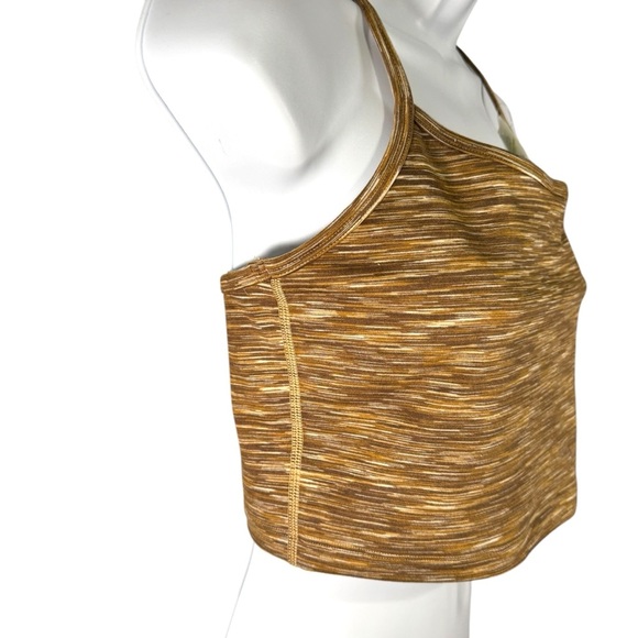 NWT Aerie Brown has and Tan Striped Crop Top Sports Bra - Picture 3 of 7
